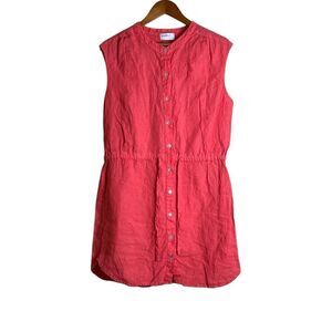 Allen Allen pink 100% linen sleeveless dress. Size medium